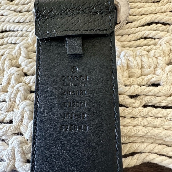 Gucci Double G Men’s Logo Belt - Black And Silver -48” Length - Picture 3 of 3